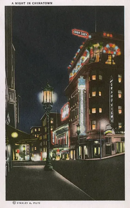 Framed Print : Night scene, Chinatown, San Francisco, California, USA Framed Print : Night scene, Chinatown, San Francisco, California, USA