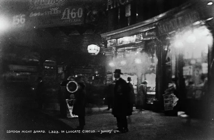 Framed Print : Night Scene in Ludgate Circus Framed Print : Night Scene in Ludgate Circus
