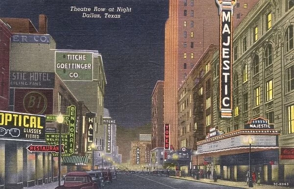 Night scene in Theatre Row, Dallas, Texas, USA