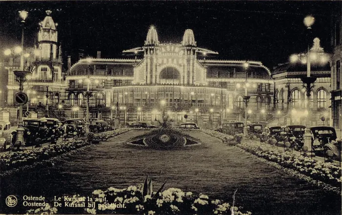 Framed Print : A night view of the entrance to the Kursall Casino Framed Print : A night view of the entrance to the Kursall Casino