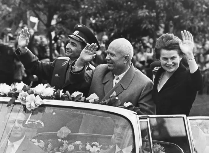 Framed Print : Nikita Khrushchev with Tereshkova and Bykovsky Framed Print : Nikita Khrushchev with Tereshkova and Bykovsky