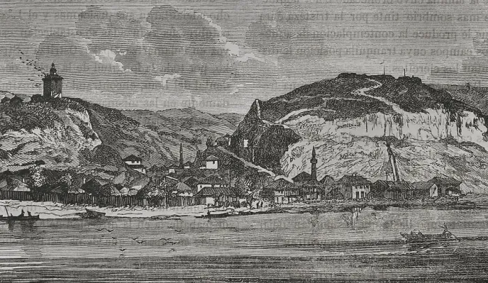 Framed Print : Nikopol. General view of the city on the shores Framed Print : Nikopol. General view of the city on the shores
