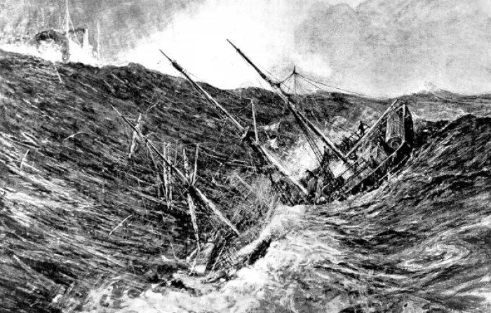 Framed Print : The Nimrod in a storm, Antarctic Ocean, 1908 Framed Print : The Nimrod in a storm, Antarctic Ocean, 1908