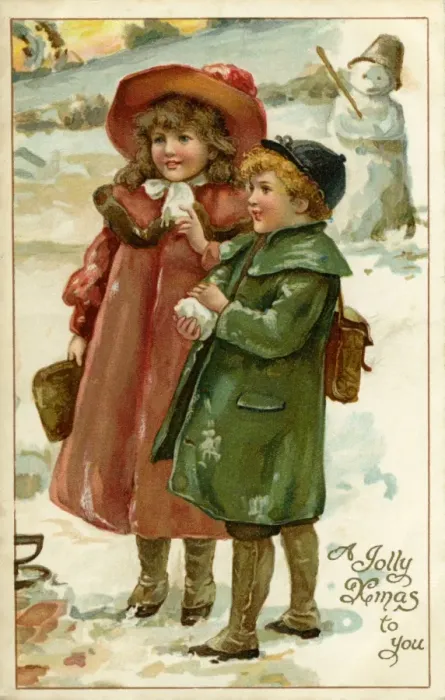 Framed Print : Nister. Children in snow. Harriet Bennett. c. 1902. jpg Framed Print : Nister. Children in snow. Harriet Bennett. c. 1902. jpg