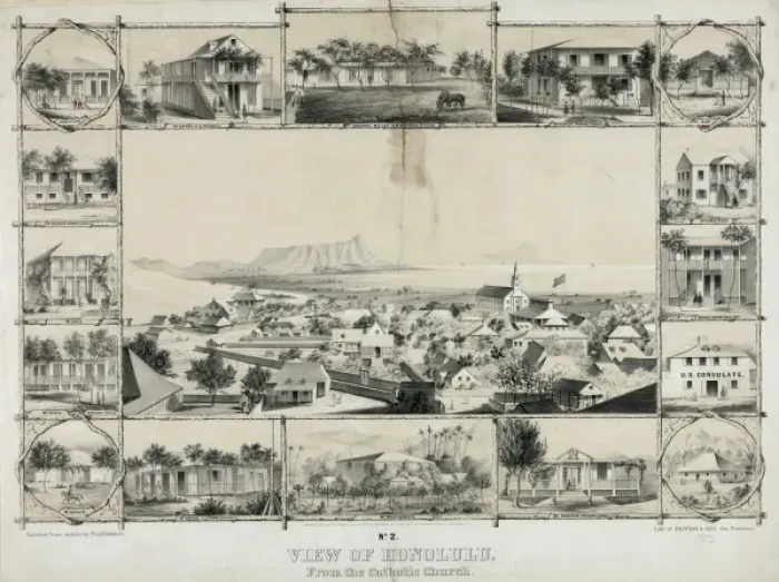Framed Print : No. 2. View of Honolulu. From the Catholic church Framed Print : No. 2. View of Honolulu. From the Catholic church