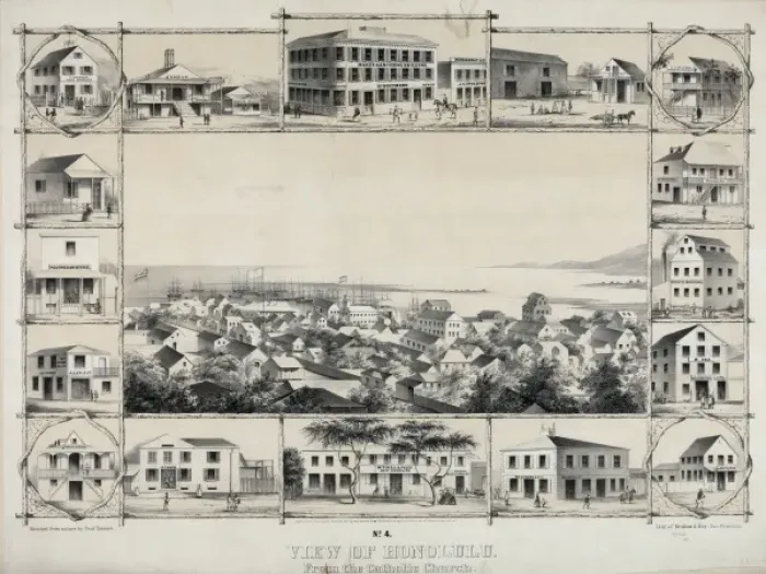Framed Print : No. 4. View of Honolulu. From the Catholic church Framed Print : No. 4. View of Honolulu. From the Catholic church