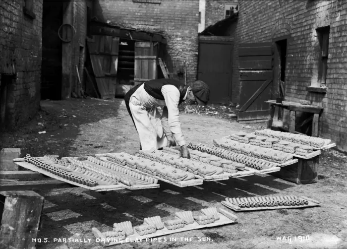 Framed Print : No. 5 Partially Drying Clay Pipes in the Sun Framed Print : No. 5 Partially Drying Clay Pipes in the Sun