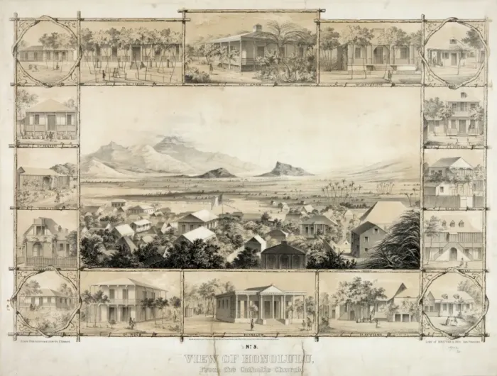 Framed Print : No. 5. View of Honolulu, from the Catholic church Framed Print : No. 5. View of Honolulu, from the Catholic church