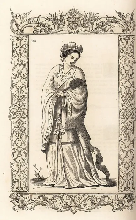 Framed Print : Noble woman of China, 16th century Framed Print : Noble woman of China, 16th century