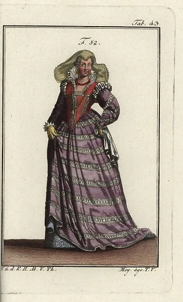 Noble woman of Florence in dress with lace
