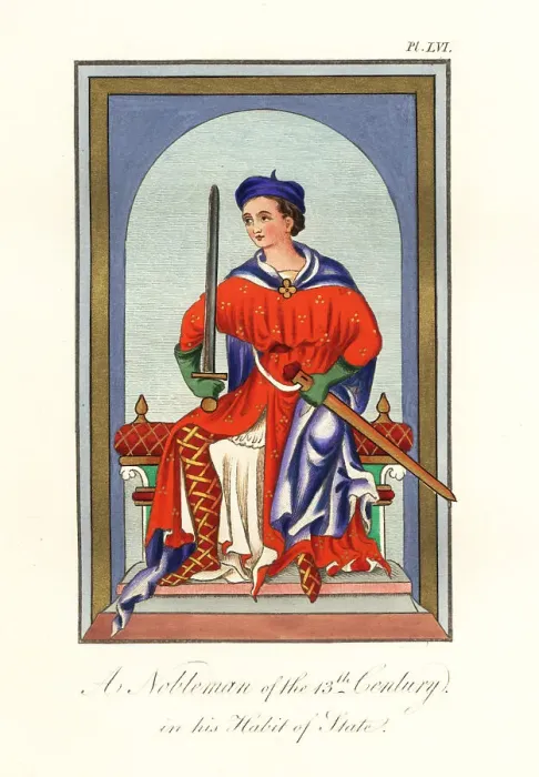 Framed Print : Nobleman in Habit of State, 13th century Framed Print : Nobleman in Habit of State, 13th century