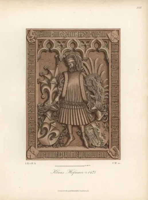 Framed Print : Nobleman Klaus Hofmaier in male costume of the 15th century