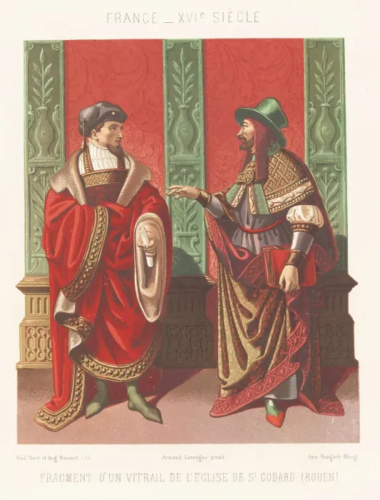 Framed Print : Noblemen from a stained-glass window, Rouen, 16th century Framed Print : Noblemen from a stained-glass window, Rouen, 16th century
