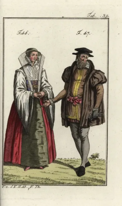 Framed Print : Noblewoman of Cologne, 1588, and a councilor Framed Print : Noblewoman of Cologne, 1588, and a councilor