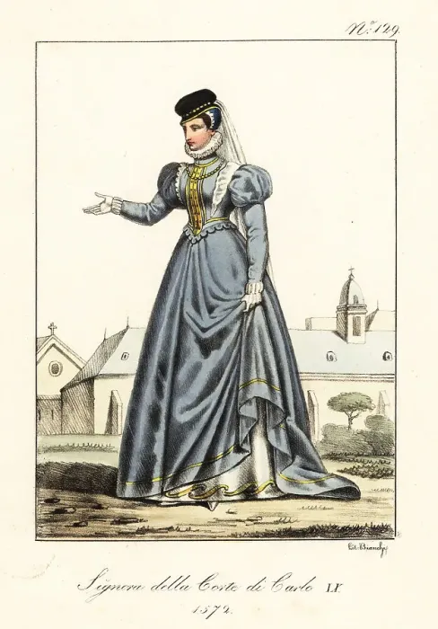 Framed Print : Noblewoman at the court of King Charles IX of France, 1572 Framed Print : Noblewoman at the court of King Charles IX of France, 1572
