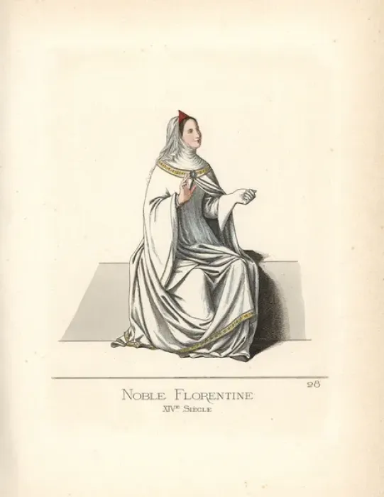 Framed Print : Noblewoman of Florence, 14th century Framed Print : Noblewoman of Florence, 14th century