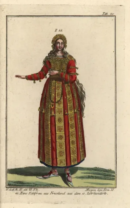 Framed Print : Noblewoman from Friesland from the 11th century Framed Print : Noblewoman from Friesland from the 11th century