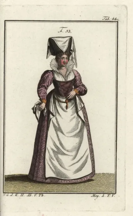 Framed Print : Noblewoman of Lorraine, wearing an eccentric Framed Print : Noblewoman of Lorraine, wearing an eccentric