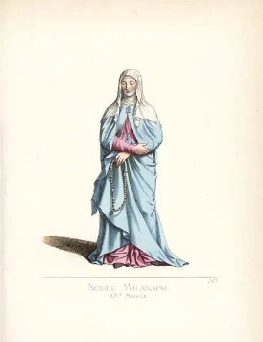 Framed Print : Noblewoman of Milan, 14th century Framed Print : Noblewoman of Milan, 14th century