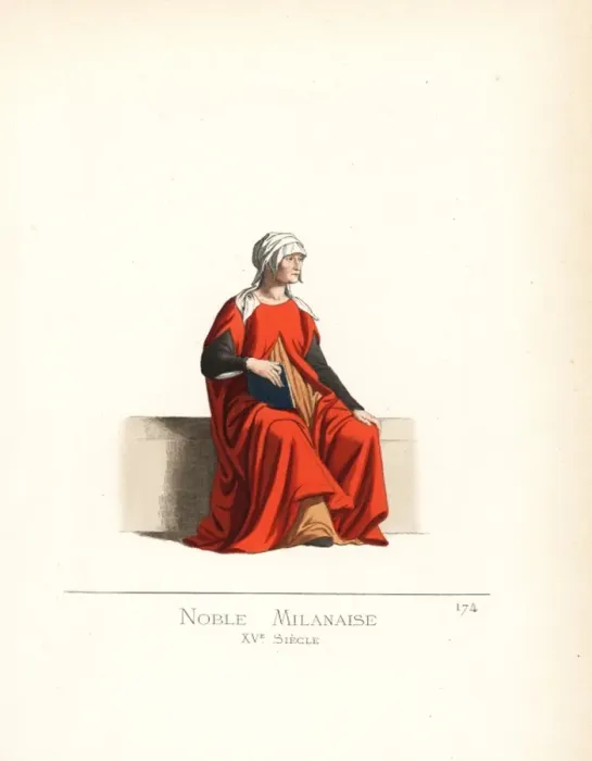 Framed Print : Noblewoman of Milan, 15th century Framed Print : Noblewoman of Milan, 15th century