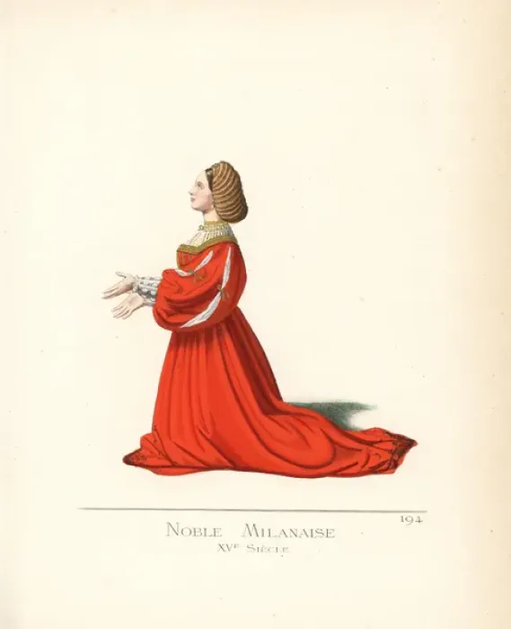 Framed Print : Noblewoman of Milan, 15th century Framed Print : Noblewoman of Milan, 15th century