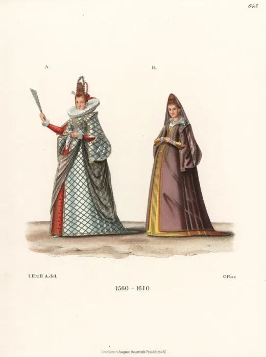Framed Print : Noblewoman from Naples and bourgeois woman Framed Print : Noblewoman from Naples and bourgeois woman