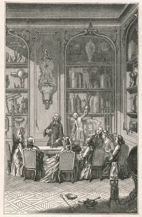 Framed Print : Nollet Lecturing Framed Print : Nollet Lecturing