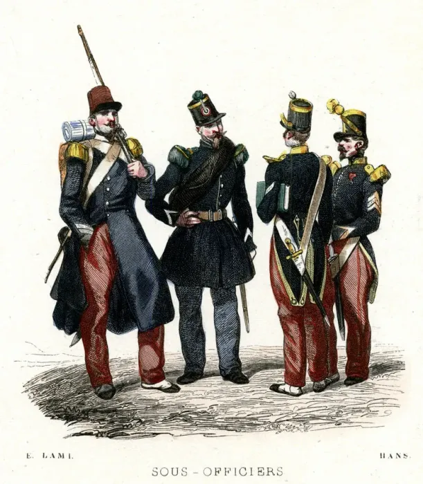 Framed Print : Non-commissioned officers of the French Light Infantry Framed Print : Non-commissioned officers of the French Light Infantry