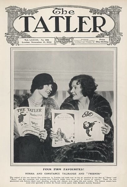 Norma and Constance Talmadge with their favourite publicatio