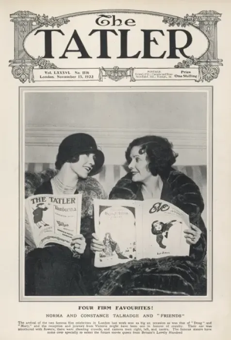 Framed Print : Norma and Constance Talmadge with their favourite publicatio Framed Print : Norma and Constance Talmadge with their favourite publicatio