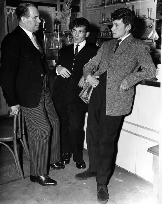 Framed Print : Norman Dodds MP and Teddy boys Framed Print : Norman Dodds MP and Teddy boys