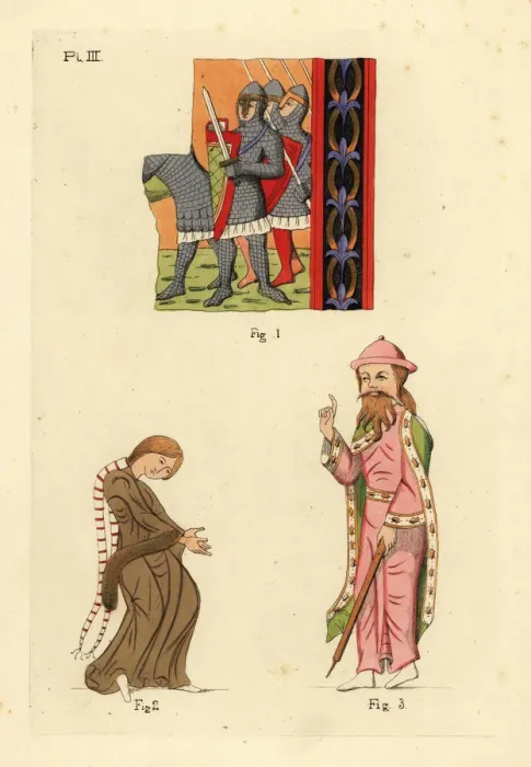 Framed Print : Norman fashions 11th century Framed Print : Norman fashions 11th century