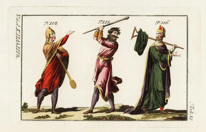 Framed Print : Norman noblemen in long tunics and mantles Framed Print : Norman noblemen in long tunics and mantles