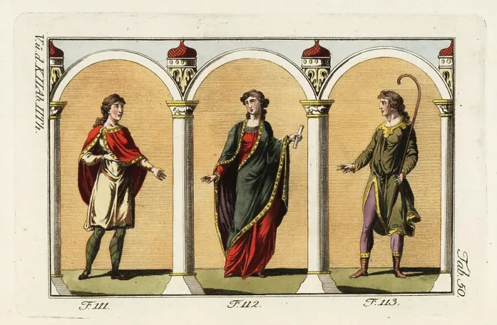 Framed Print : Norman nobles of the 12th century Framed Print : Norman nobles of the 12th century