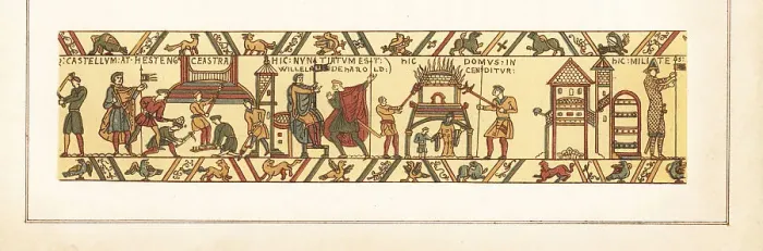Framed Print : Norman soldiers building a fortified camp at Hastings Framed Print : Norman soldiers building a fortified camp at Hastings