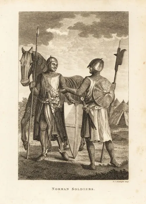 Framed Print : Norman soldiers in chainmail and plate armour Framed Print : Norman soldiers in chainmail and plate armour