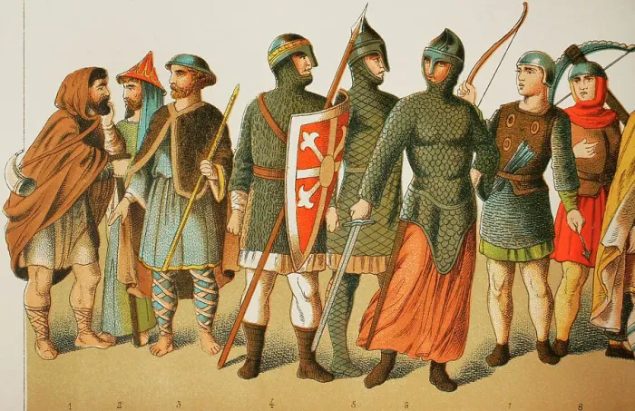 Framed Print : Normans, 1000-1100. From left to right: shepherd Framed Print : Normans, 1000-1100. From left to right: shepherd