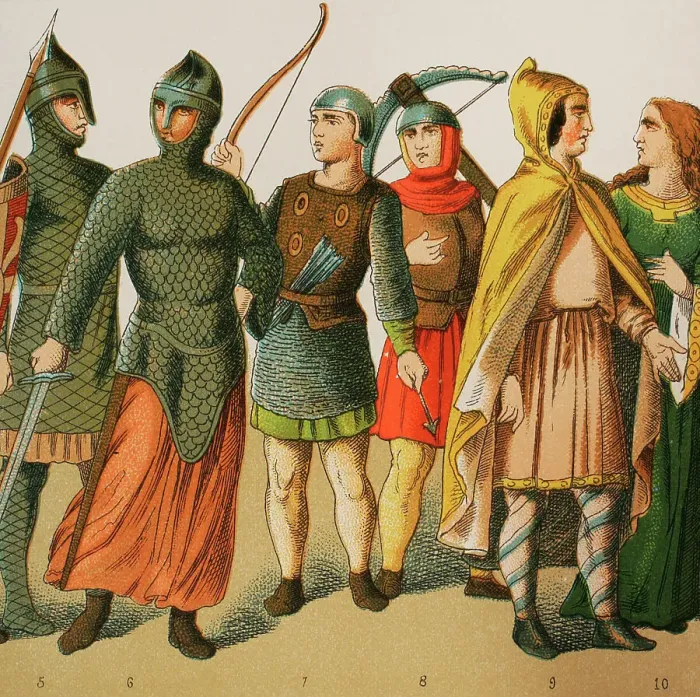 Framed Print : Normans, 1000-1100. From left to right: warriors Framed Print : Normans, 1000-1100. From left to right: warriors