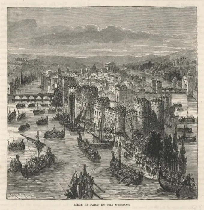 Framed Print : Norsemen Besiege Paris Framed Print : Norsemen Besiege Paris