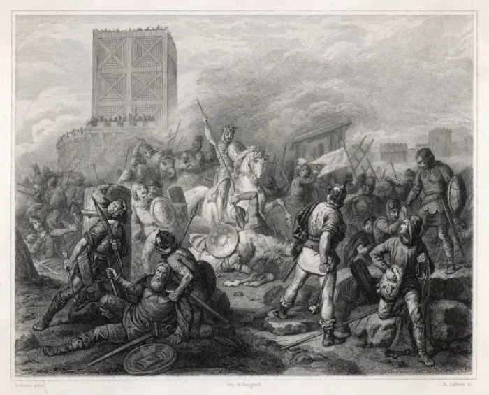 Framed Print : Norsemen Besiege Paris Framed Print : Norsemen Besiege Paris
