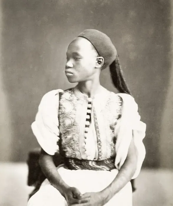 Framed Print : North African boy in a ornate waistcoat, livery Framed Print : North African boy in a ornate waistcoat, livery