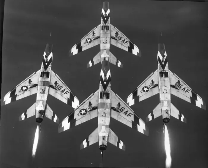 Framed Print : North American F-100C Super Sabres of the Skyblazers Framed Print : North American F-100C Super Sabres of the Skyblazers