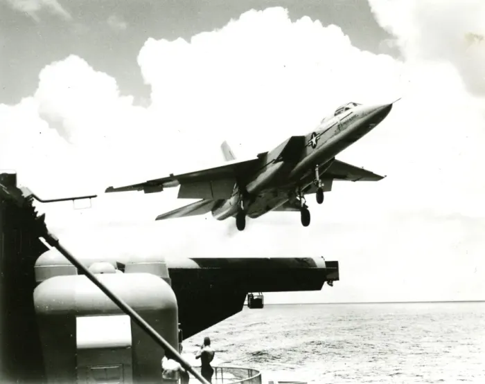 Framed Print : North American Vigilante being catapulted off the USS Sa?