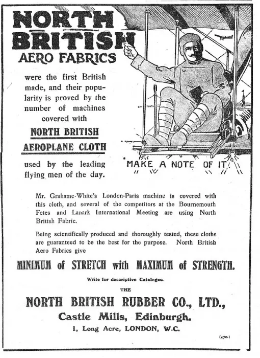 Framed Print : North British Rubber Co - Aero Fabrics Framed Print : North British Rubber Co - Aero Fabrics