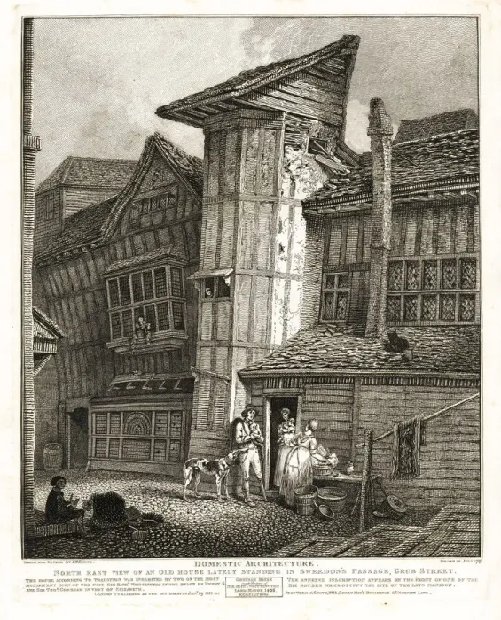 Framed Print : North-east view of a Tudor house in Sweedon s Framed Print : North-east view of a Tudor house in Sweedon s