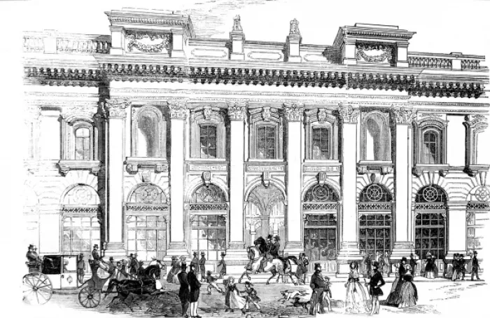 Framed Print : The North Entrance of the Royal Exchange, London, 1844 Framed Print : The North Entrance of the Royal Exchange, London, 1844