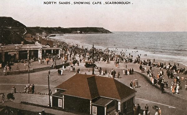 North Sands and Cafe, Scarborough, North Yorkshire