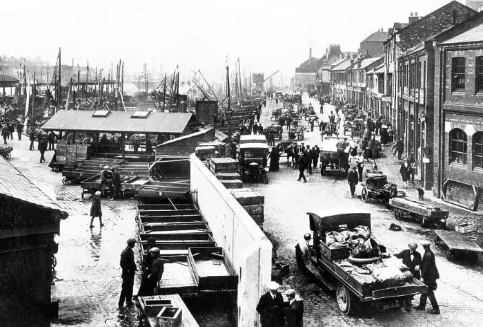 Framed Print : North Shields Fish Quay probably 1920s Framed Print : North Shields Fish Quay probably 1920s