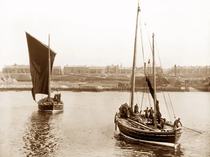Framed Print : North Shields Fishing Boats early 1900s Framed Print : North Shields Fishing Boats early 1900s