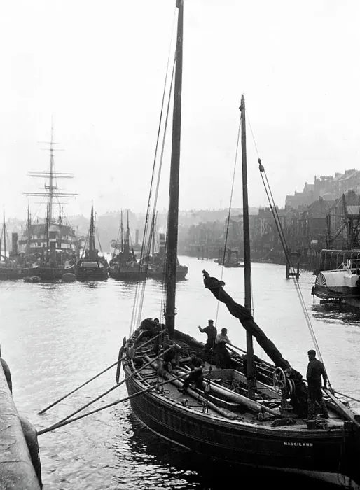 Framed Print : North Shields Maggie Ann fishing boat early 1900s Framed Print : North Shields Maggie Ann fishing boat early 1900s